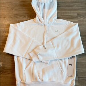 Alo Accolade White Hoodie Sweatshirt